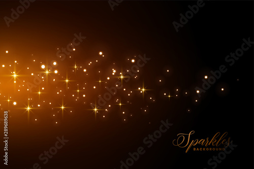 awesome sparkles background with golden light effect