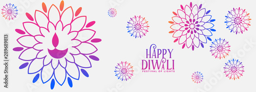 decorative colorful happy diwali festival banner design © starlineart