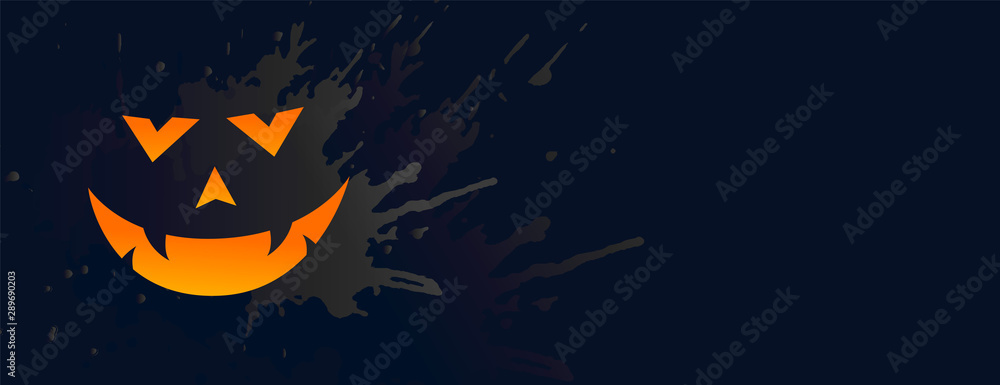 scary halloween banner with ghost face design scary halloween banner with ghost face design