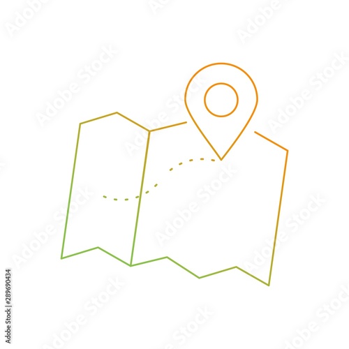 Mark places on map line icon