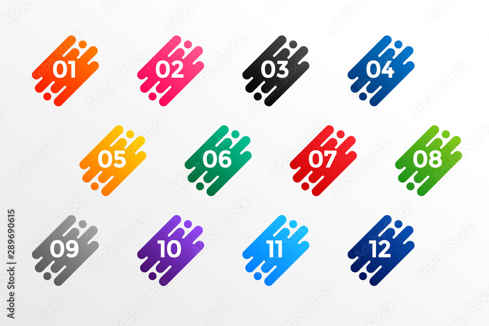 modern number bullet points set from one to twelve modern number bullet points set from one to twelve