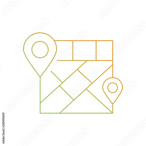 Find places on map line icon