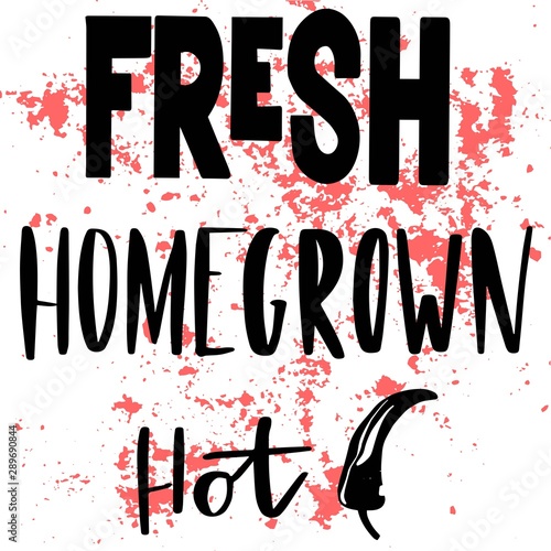 fresh homegrown hot chili pepper, vector illustration