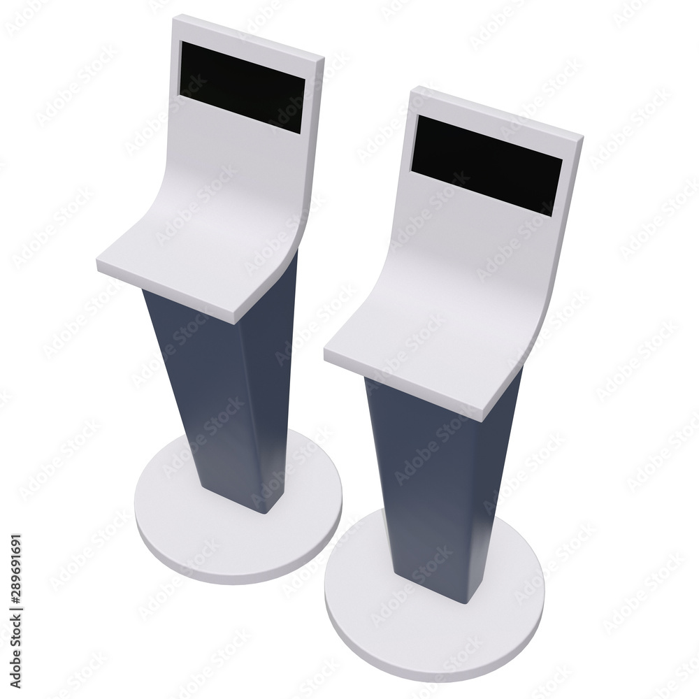 LCD Screen Stand. Trade Show Booth. 3d render of tv info kiosk isolated on white background. High Resolution. Ad template for your expo design. LCD Screen Stand. Trade Show Booth. 3d render of tv info kiosk isolated on white background. High Resolution. Ad template for your expo design.