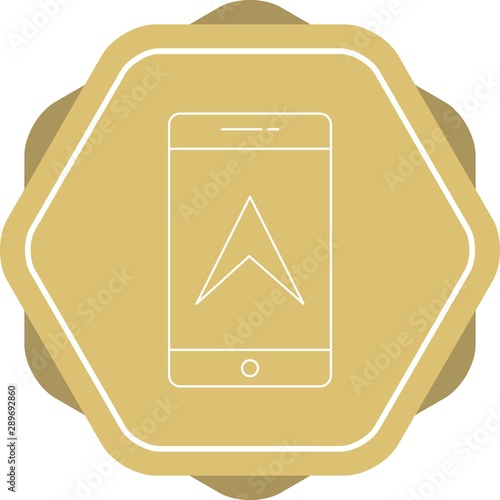 Navigation in mobile line icon