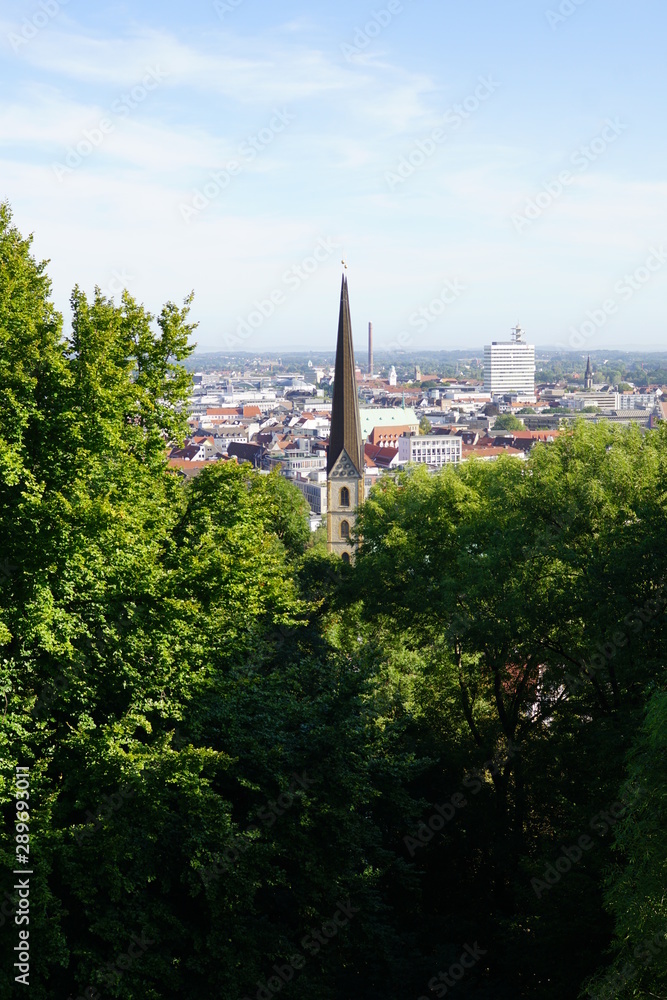 a old castle in Bielefeld on the top