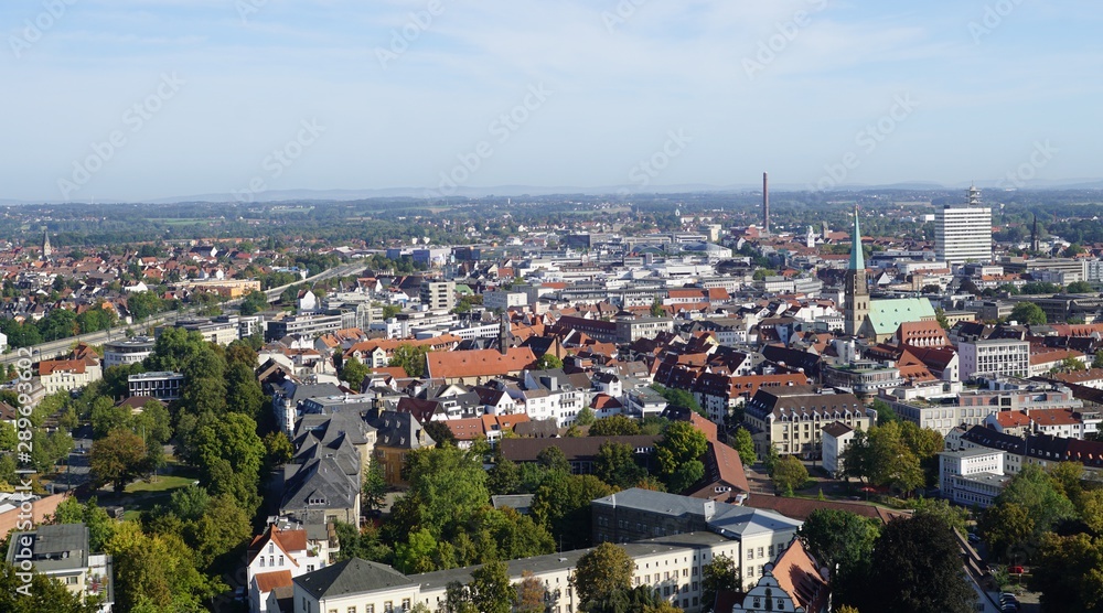 a old castle in Bielefeld on the top,city, panorama, view, town, architecture, panoramic, europe, cityscape, travel, landscape, urban, prague, building, skyline, 