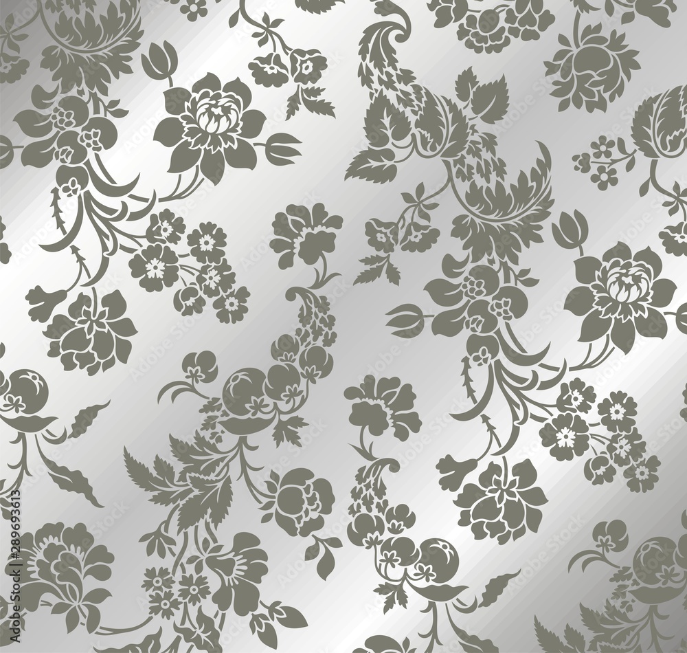 Fototapeta premium wedding card design, paisley floral pattern , India 