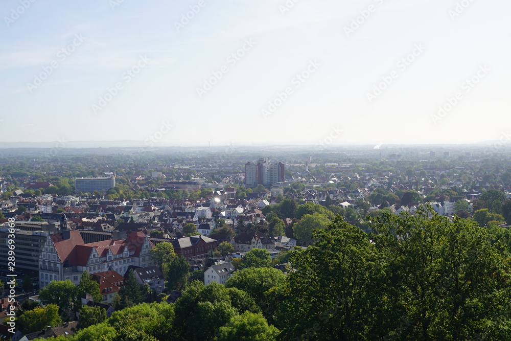 aerial view of the city In Bielefeld