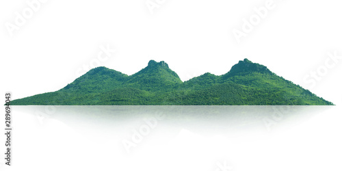 Panorama Mountain isolated on a white background, with clipping path.