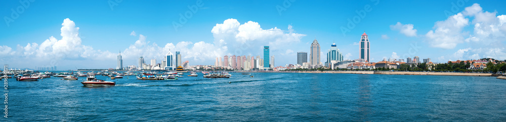 Modern Urban Skyline in Qingdao, China