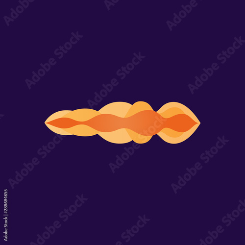 Sound equaliser icon with abstract yellow and orange gradient shapes