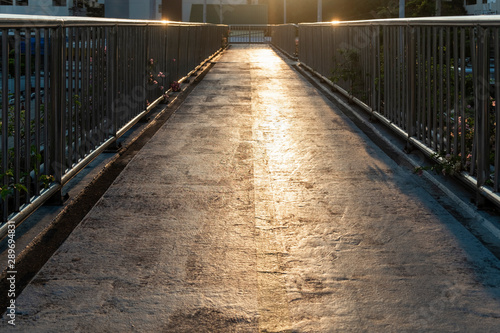 Walkway on the overpass for crossing the road