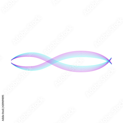 Blue and purple sound amplitude waveform with wavy colorful lines