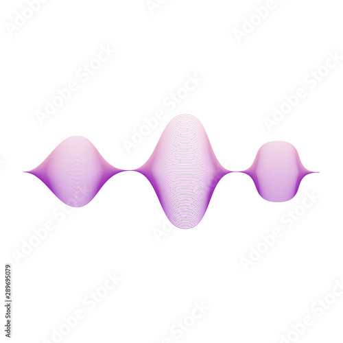 Purple sound amplitude wave made with abstract wavy lines