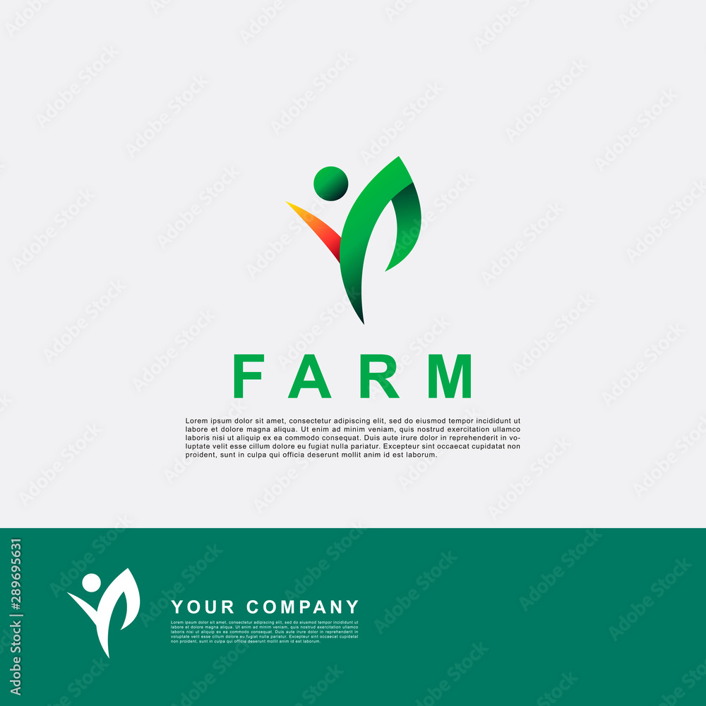 Fototapeta premium Green nature leaf logo vector illustration
