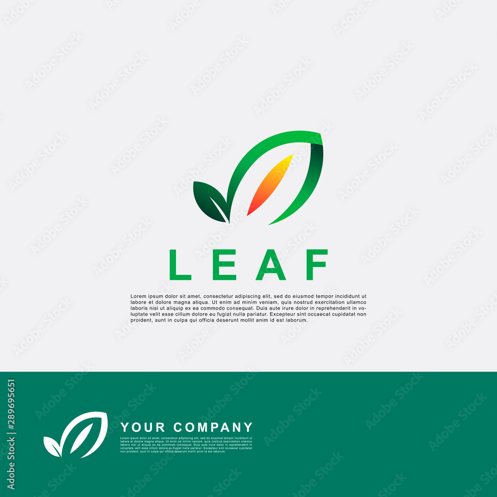 Green nature leaf logo vector illustration