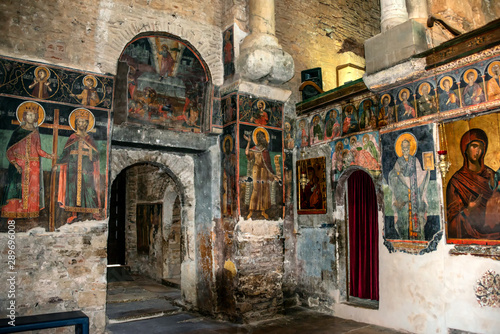 Inside View of The byzantine church of Panagia Parigoritissa (13th century A.D.)in Arta, Greece