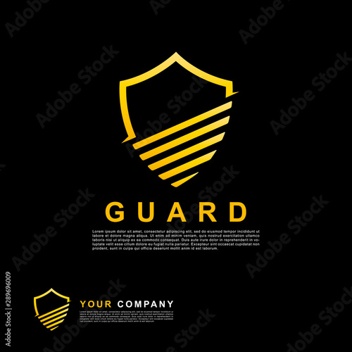 Yellow guard logo corporate design template.