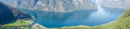 Norway fjords panorama landscape with blue sky photo