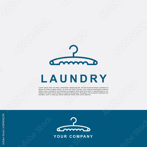 Creative line laundry hanger logo template. Elegant symbol concept.