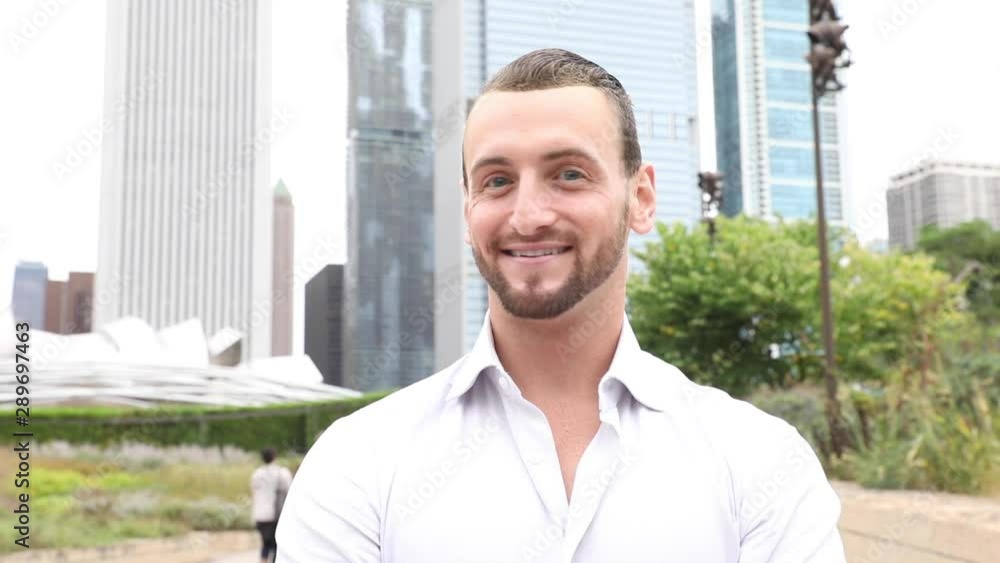Business man portrait in Chicago downtown Business man portrait in Chicago downtown