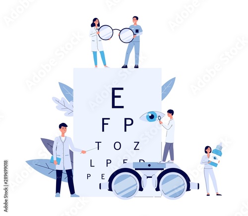 Checking and testing of vision by ophthalmologists and doctors of the clinic.