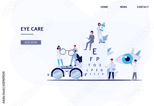 Banner and landing page for the clinic and hospital of ophthalmology.