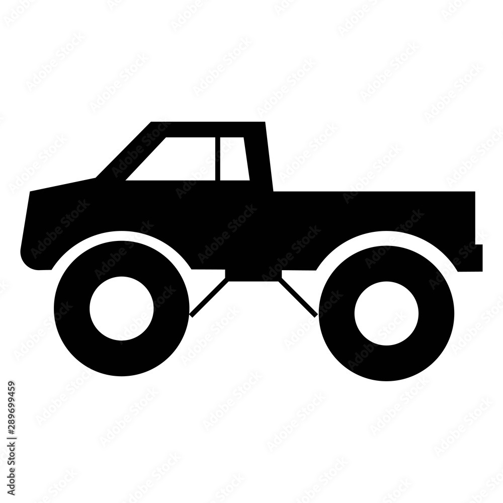 monster car icon, isolated, white background - Vector monster car icon, isolated, white background - Vector