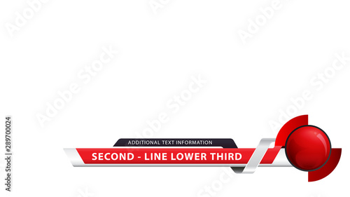 Vector video headline title or television news bar design template isolated on white background