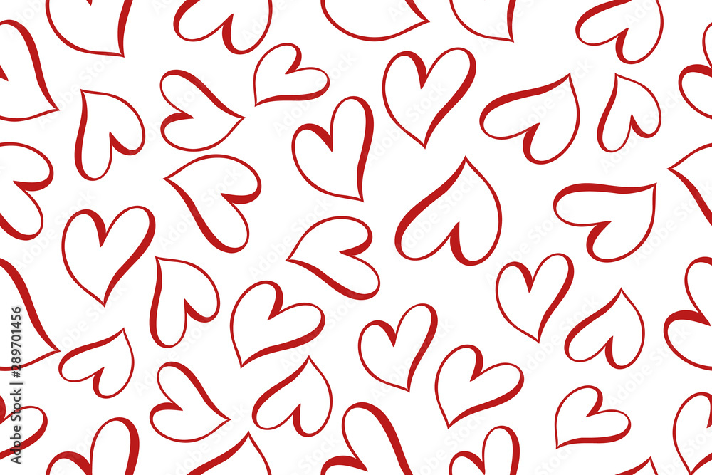 Seamless of red hearts on white backgroung. Vector illustration. Seamless of red hearts on white backgroung. Vector illustration.