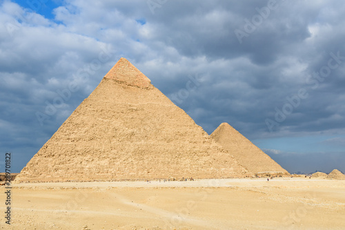 The great pyramids in Giza plateau. Cairo  Egypt