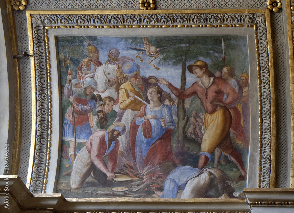 Martyrdom of the Saint Lucia, fresco in the Cathedral of Saint Lawrence in Lugano, Switzerland