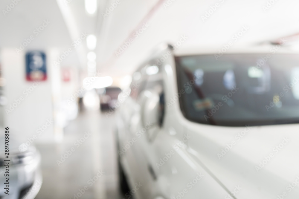 Abstract blur car parking background