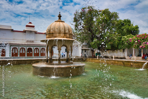 Saheliyon-ki-Bari is a major garden and a popular tourist space, Udaipur, Rajasthan, India photo