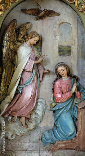 Annunciation of the Virgin Mary, altarpiece in the Basilica of the Sacred Heart of Jesus in Zagreb, Croatia
