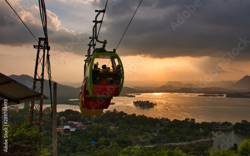 Photography Rope way to Karni Mata Temple, Udaipur City, Rajasthan, India