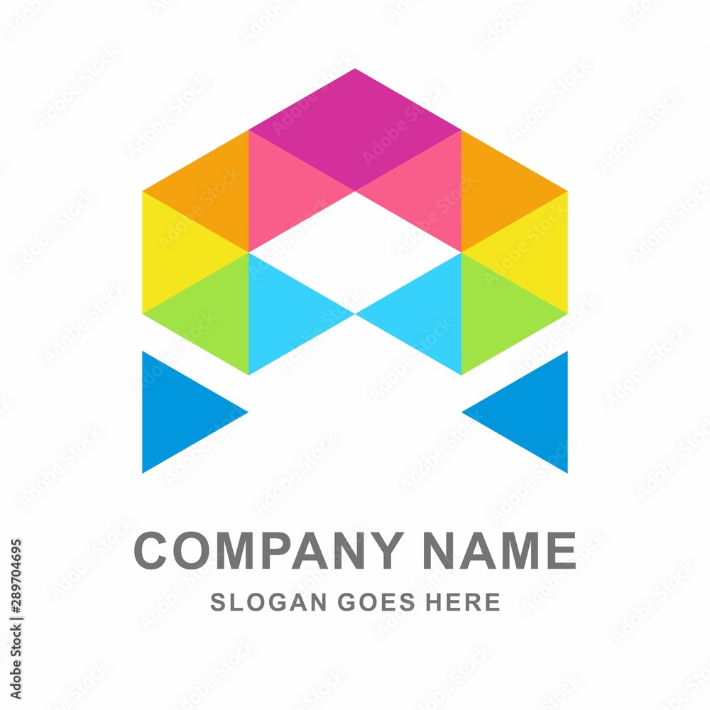 Geometric Arrow Space Business Company Vector Logo Design Geometric Arrow Space Business Company Vector Logo Design