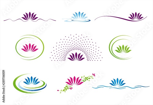 water lily , Buddha , Eco friendly business logo design 
