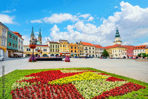 Main square of Kromeriz downtown in Moravia. Czech Republic