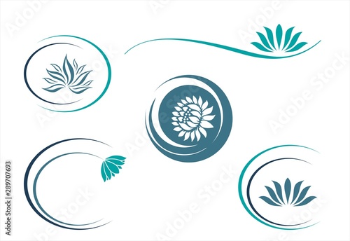 water lily , Buddha , Eco friendly business logo design	