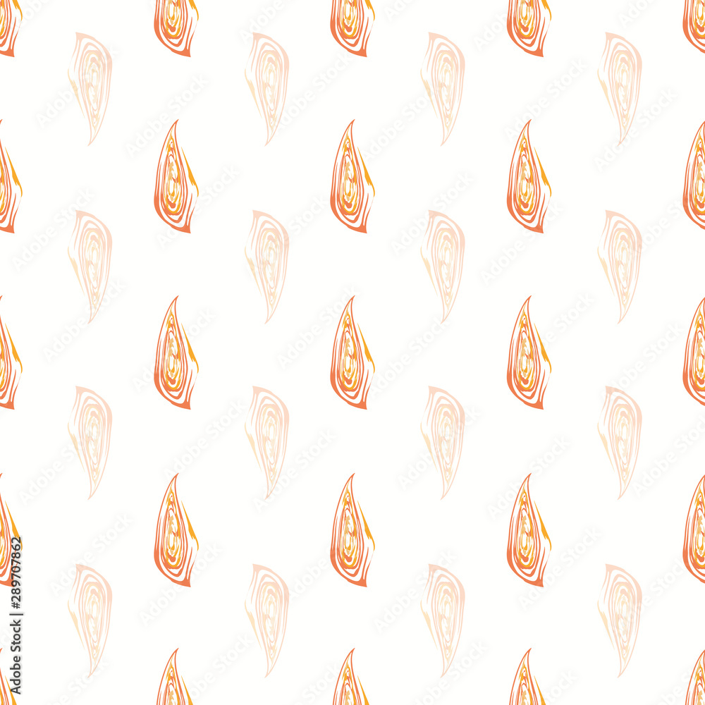 Abstract orange fall leaves in painterly brushstroke style design with transparency. Vector seamless geometric pattern on cream white background. Great for packaging, giftwrap, stationery, shirts Abstract orange fall leaves in painterly brushstroke style design with transparency. Vector seamless geometric pattern on cream white background. Great for packaging, giftwrap, stationery, shirts