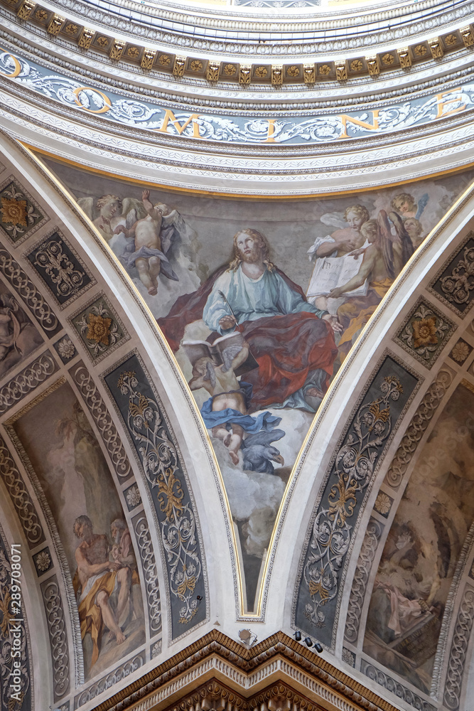 Saint John the Evangelist, fresco in the basilica of Saint Andrew in Mantua, Italy 