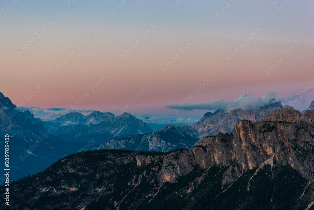 View from Giau pass in the Dolomites