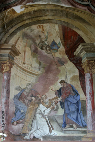 Fresco painting in the old church