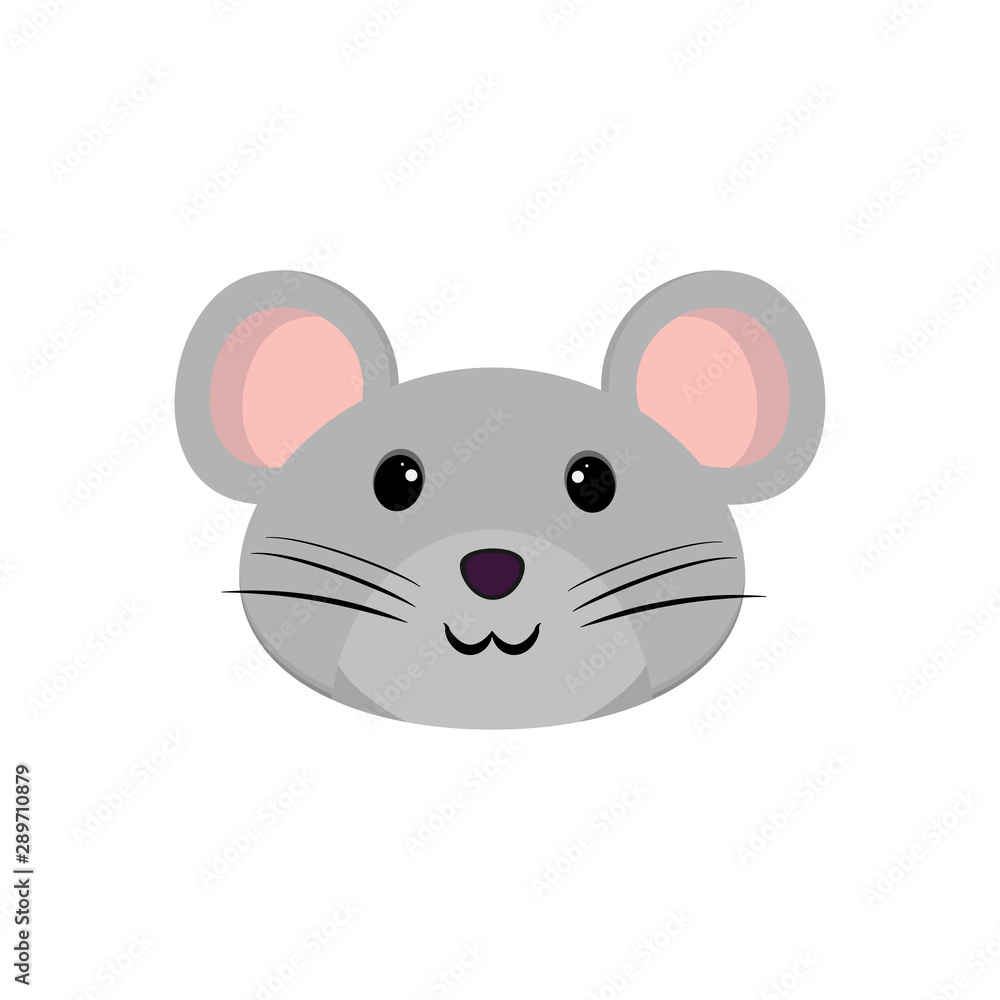 Flat vector illustration. Funny cartoon mouse. Flat vector illustration. Funny cartoon mouse.
