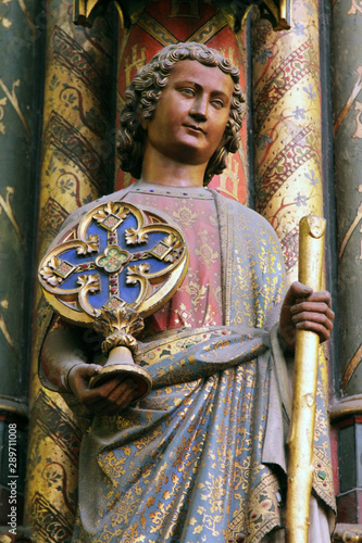 Statue of the Apostle, La Sainte Chapelle in Paris, France photo