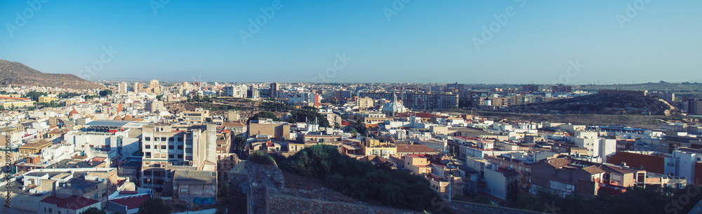 Panoramic view over the city of Cartagena, Spain