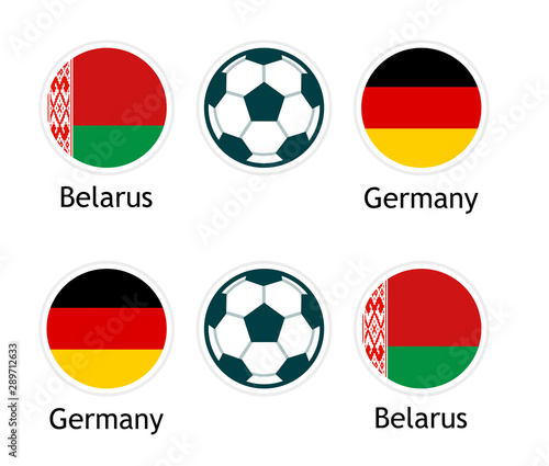 Belarus versus Germany - Vector banner for soccer competition.
