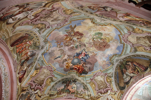 Fresco painting on the ceiling of the church
